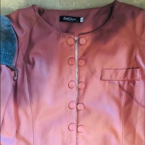 Pink vegan leather jacket